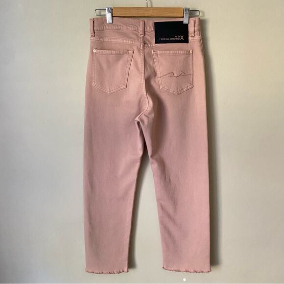 7 FAM x No21 | Slouchy Crop Jeans High Rise Cipria Pink Unisex Size 24 - Picture 5 of 10